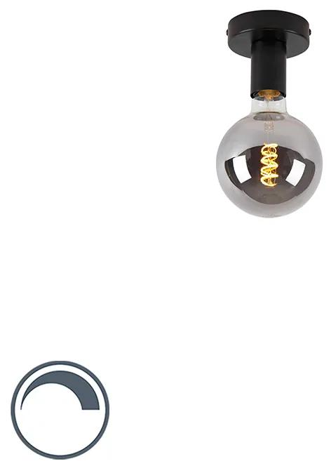 LED Plafon design preto lâmpada-vidro-fumê-G125 - FACILE Moderno