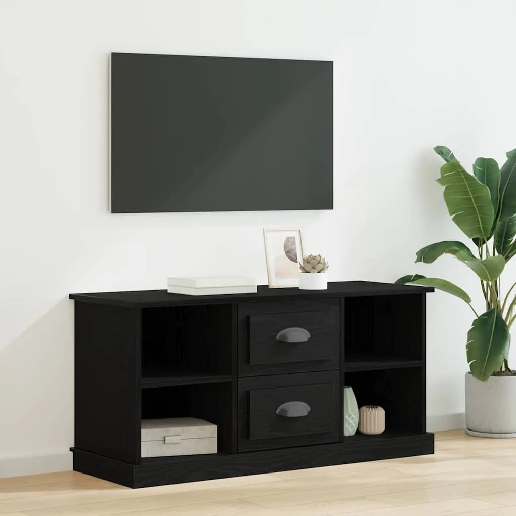 vidaXL Gabinete para TV com gaveta Carvalho Preto 99,5 x 35,5 x 48 cm
