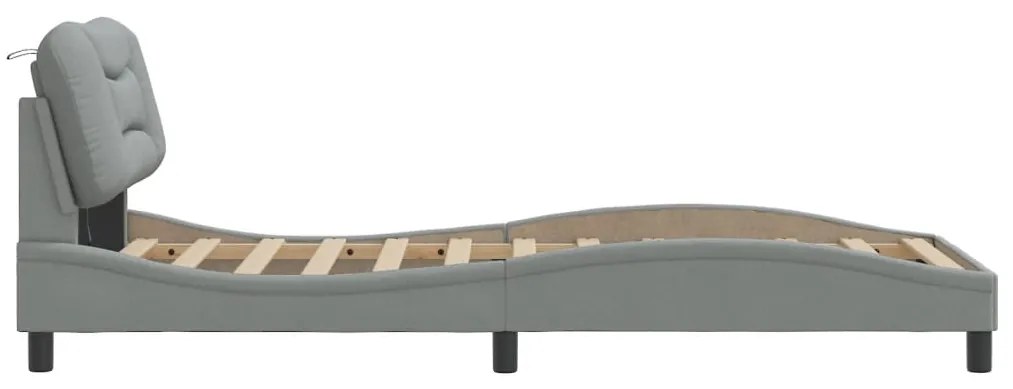 Estrutura de cama com LED sem colchão 90x190 cm tecido