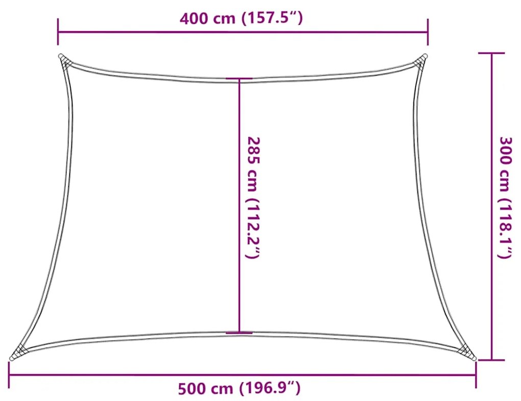 Para-sol estilo vela 160 g/m² 4/5x3 m PEAD cinzento-acastanhado