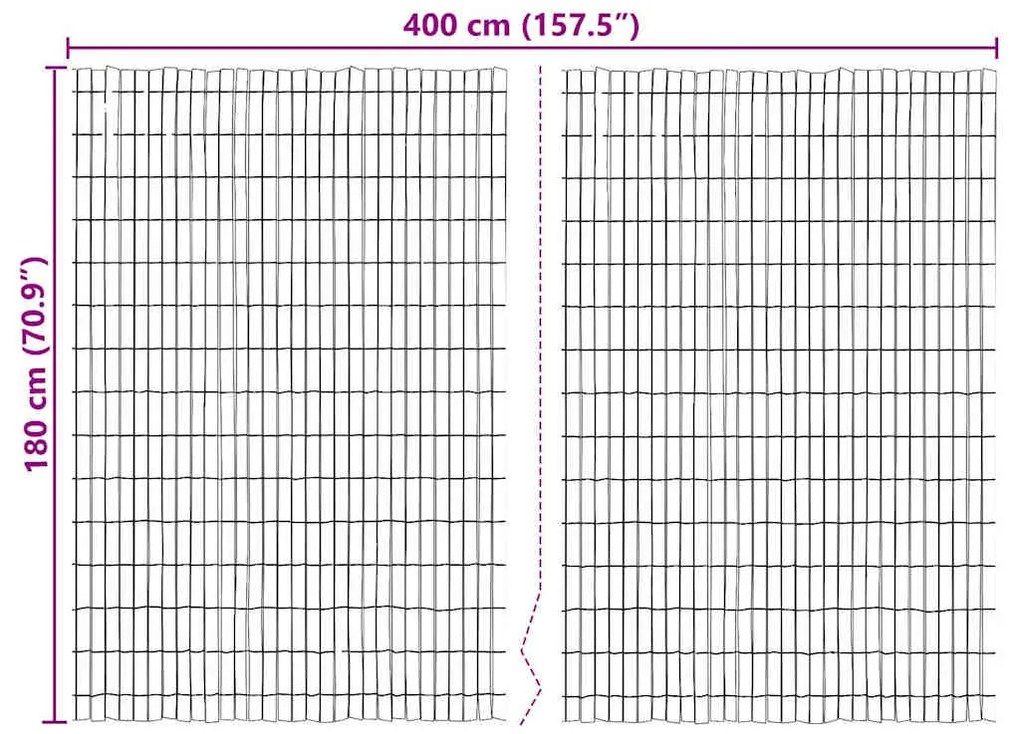 Cerca de Casca vidaXL 400x125 cm
