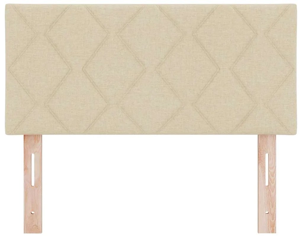 Cabeceira LED com Design de Blocos de Diamante Creme 90 cm Tecido