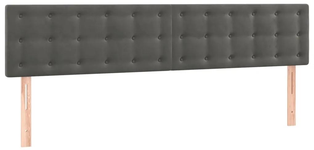 Cama boxspring com colchão 120x190 cm veludo cinzento-escuro
