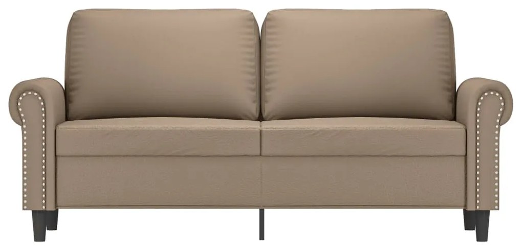 Sofá de 2 lugares 140 cm couro artificial cor cappuccino