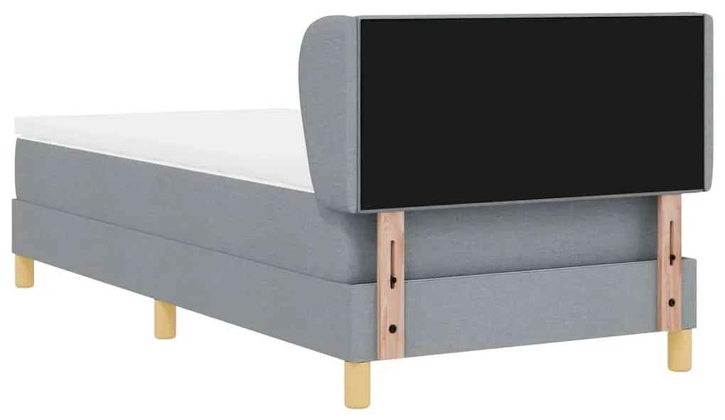 Cama Box com Colchão vidaXL - Cinza claro, 80x200 cm, Tecido