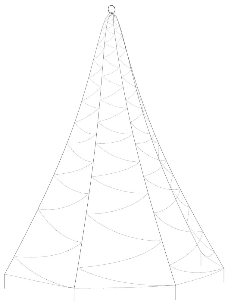 Árvore de Natal parede 260 luzes LED 3 m int/ext branco frio