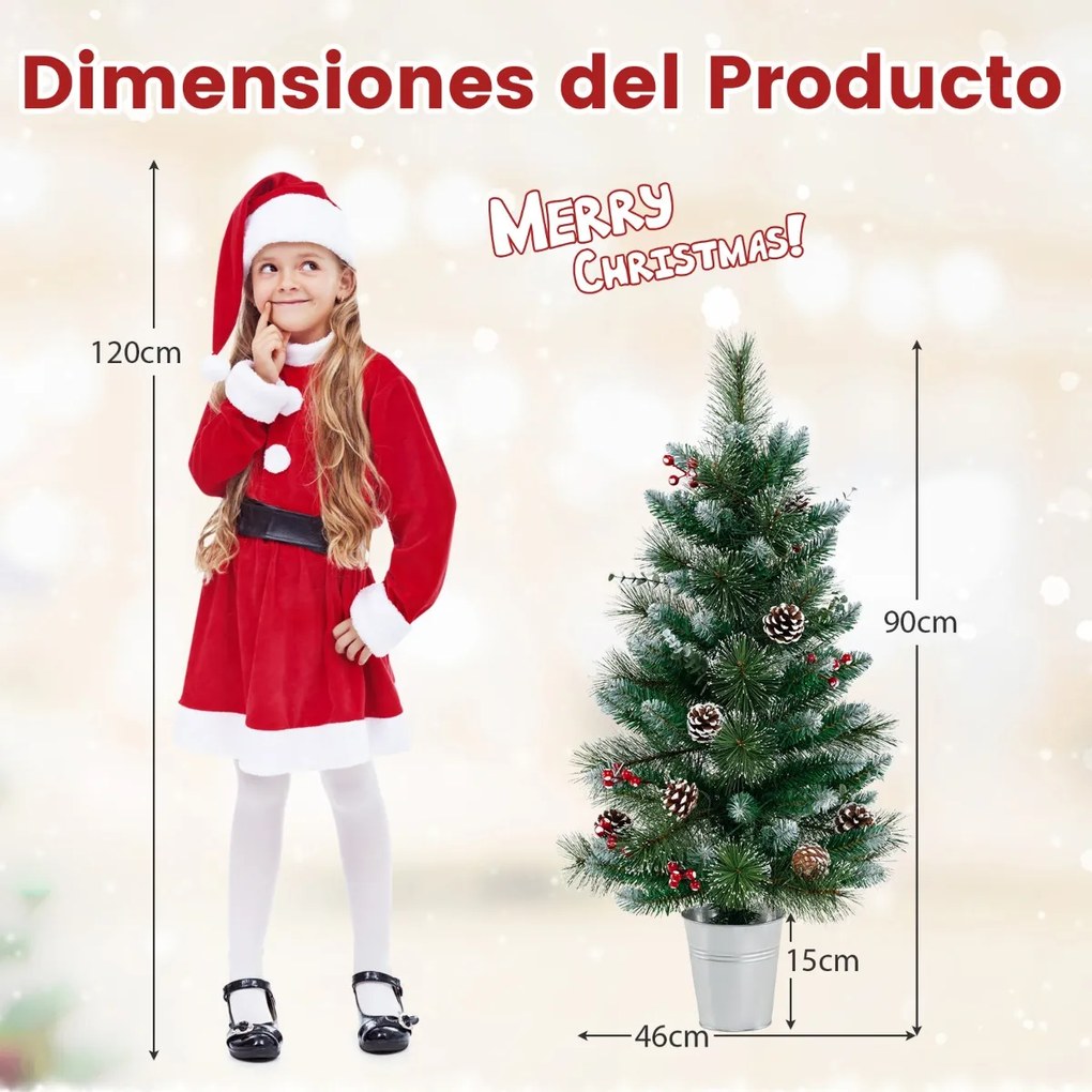 Árvore de Natal artificial pré-iluminada de 90 cm Funciona com pilhas com 81 pontas de PVC e pinheiro 20 luzes LED 8 modos Verde