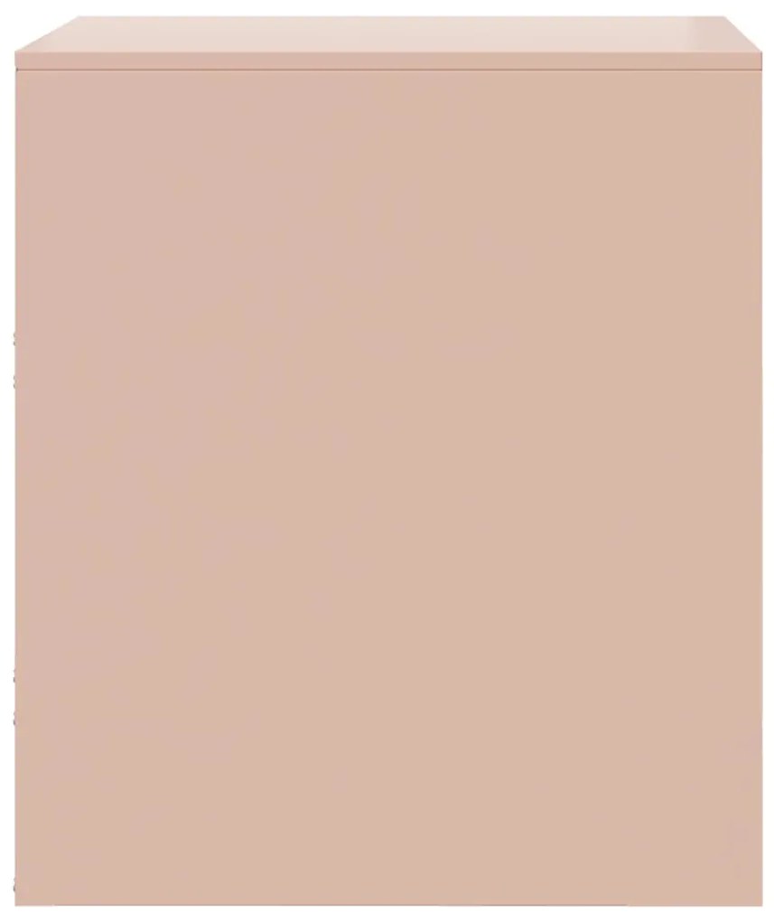 Mesa de cabeceira 34,5x39x44 cm aço rosa