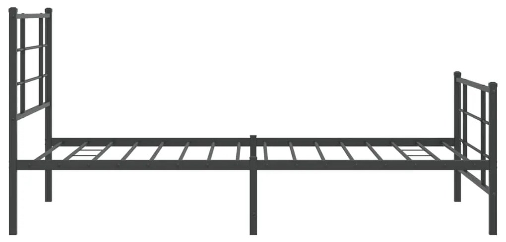 Estrutura de cama com cabeceira e pés 100x200 cm metal preto