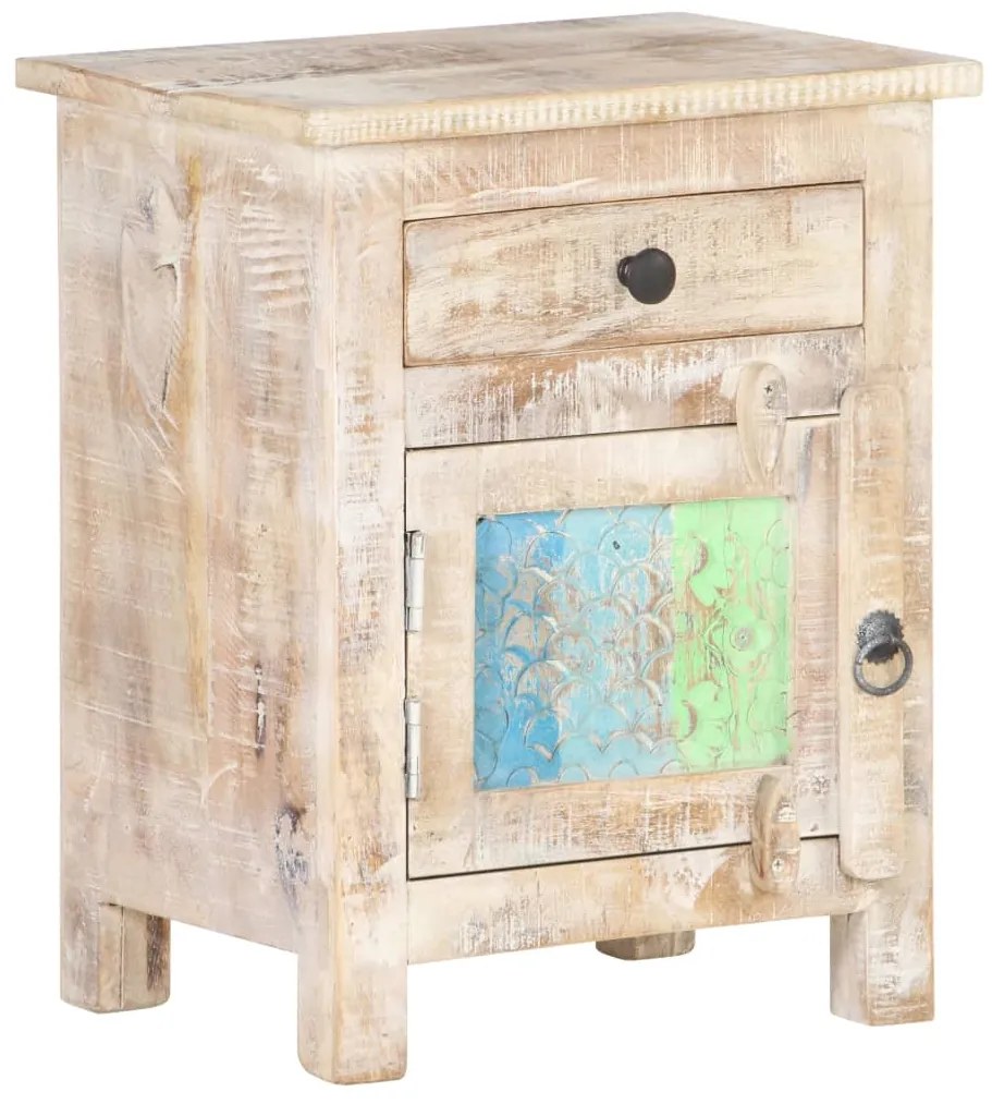Mesa de cabeceira 40x30x50 cm madeira de acácia áspera