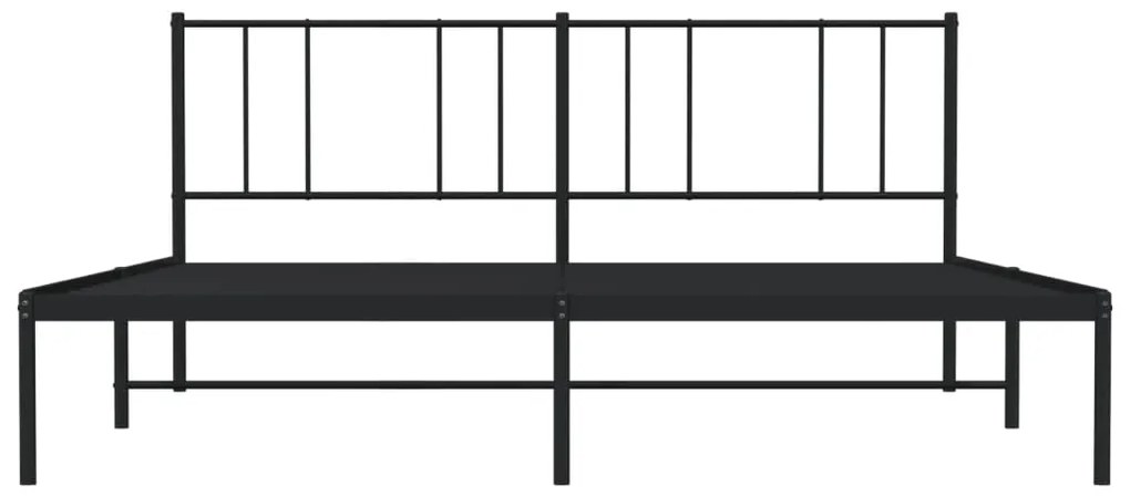 Estrutura de cama em metal com cabeceira 180x200 cm preto