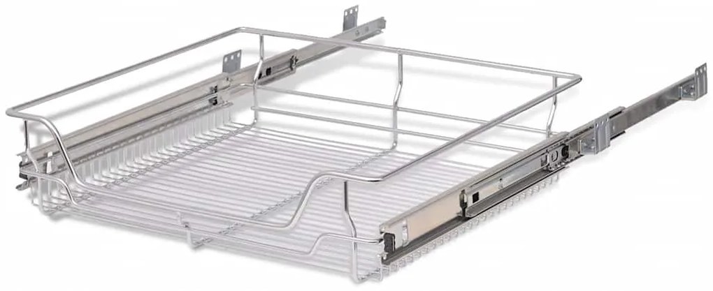 Cestos de arame extraíveis 2 pcs 600 mm prateado
