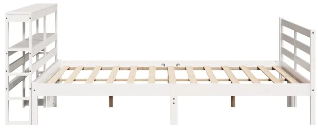 Cama sem colchão 200x200 cm madeira de pinho maciça branco