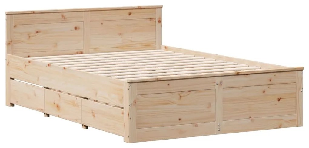 Cama com estante sem colchão 160x200 cm pinho maciço