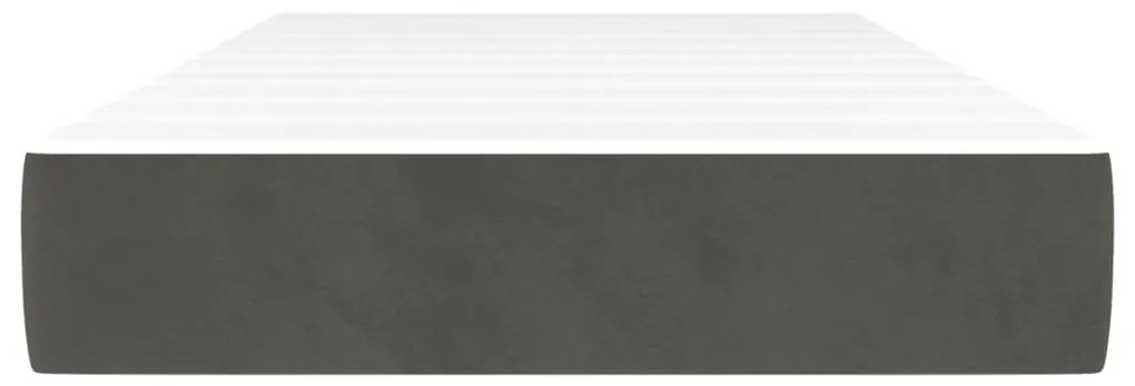 Colchão de molas ensacadas 120x190x20 cm veludo cinza-escuro
