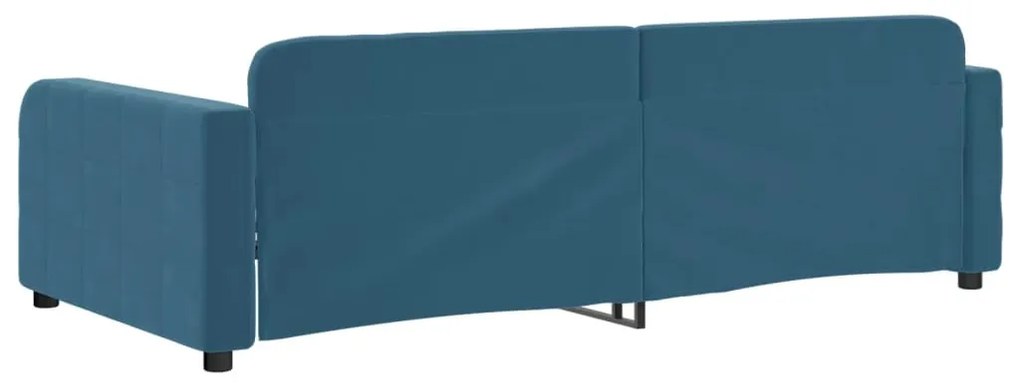 Sofá-cama 100x200 cm veludo azul