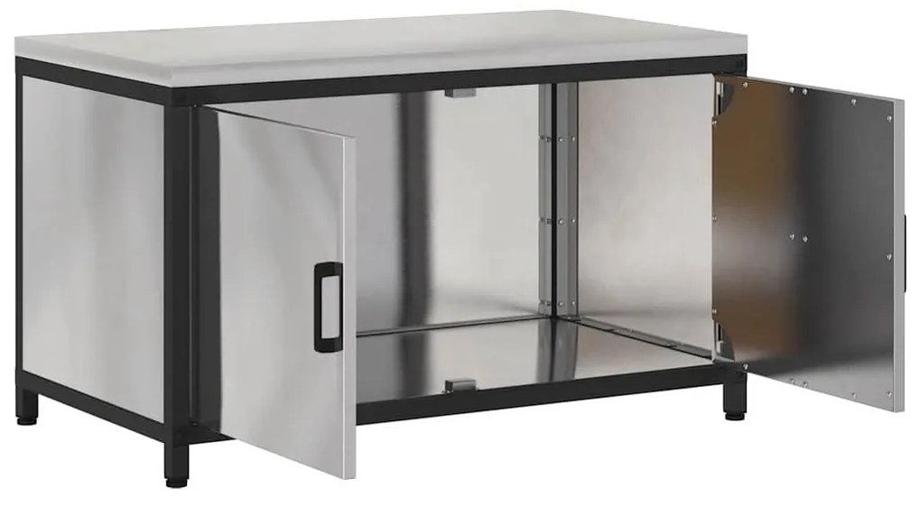 Armário de Armazenamento para Cozinha Prata 60 x 50 x 92 cm