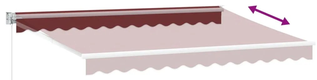 Toldo retrátil manual 350x250 cm bordô