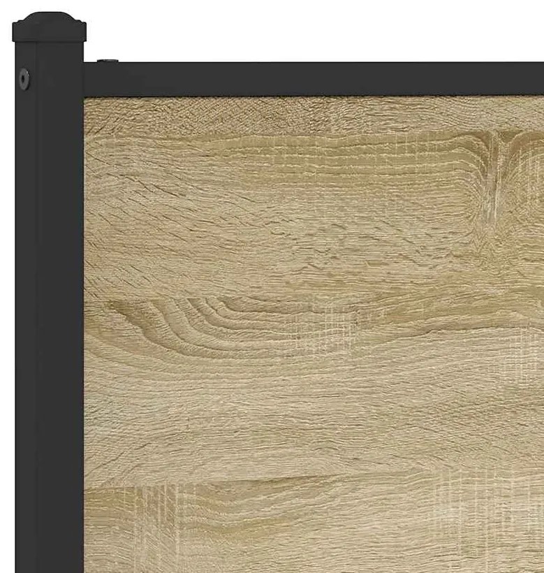 Estrutura de cama sem colchão 150x200cm metal carvalho sonoma