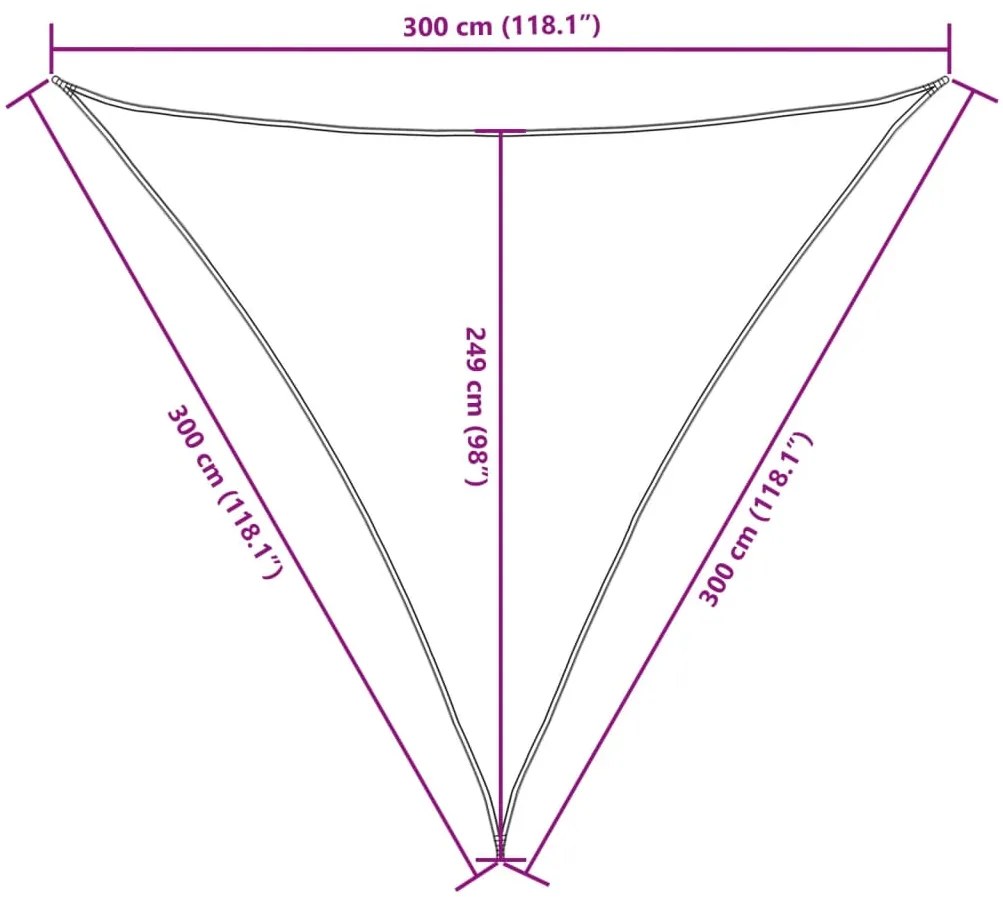 Para-sol estilo vela tecido oxford triangular 3x3x3 m castanho