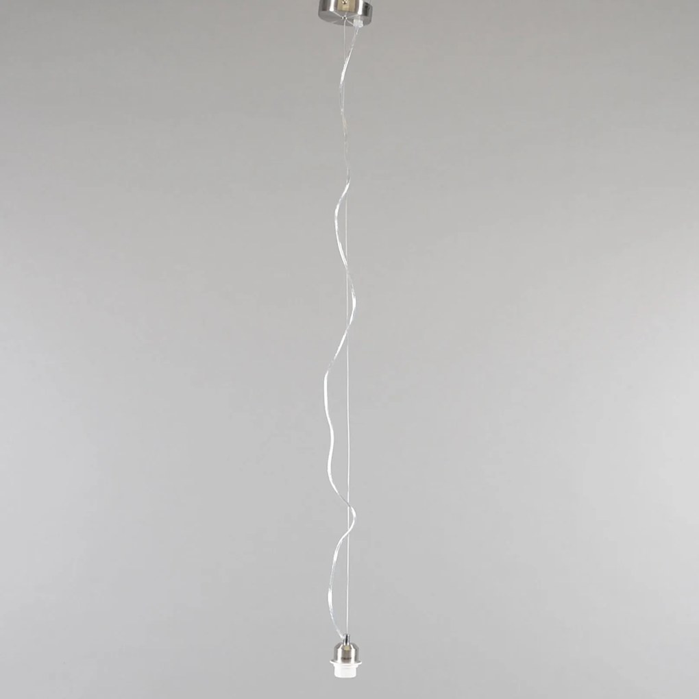 Candeeiro de suspensão moderno em aço com abajur 45 cm preto - Cappo 1 Design,Country / Rústico,Moderno