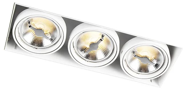 Foco embutido branco AR111 sem moldura 3 luzes - Oneon Design,Industrial,Rústico ,Moderno