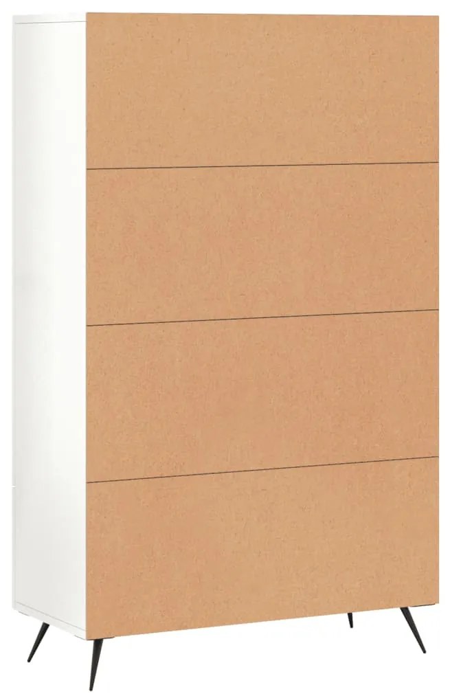Aparador alto 69,5x31x115 cm derivados madeira branco brilhante