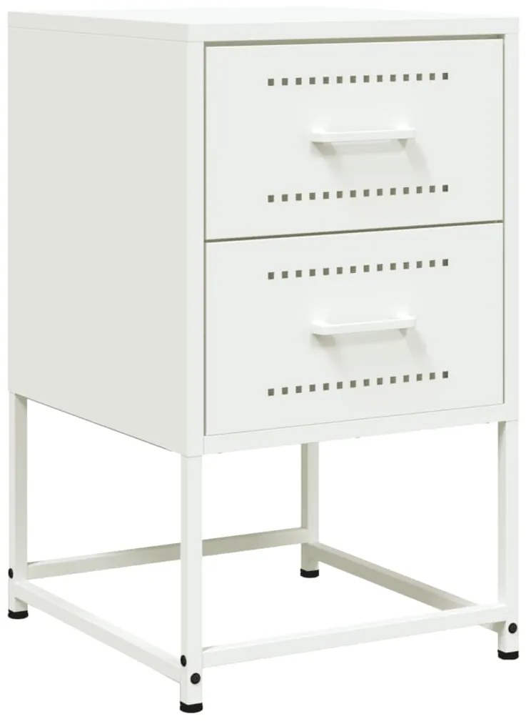 Mesas de cabeceira 2 pcs 36x39x60,5 cm aço branco