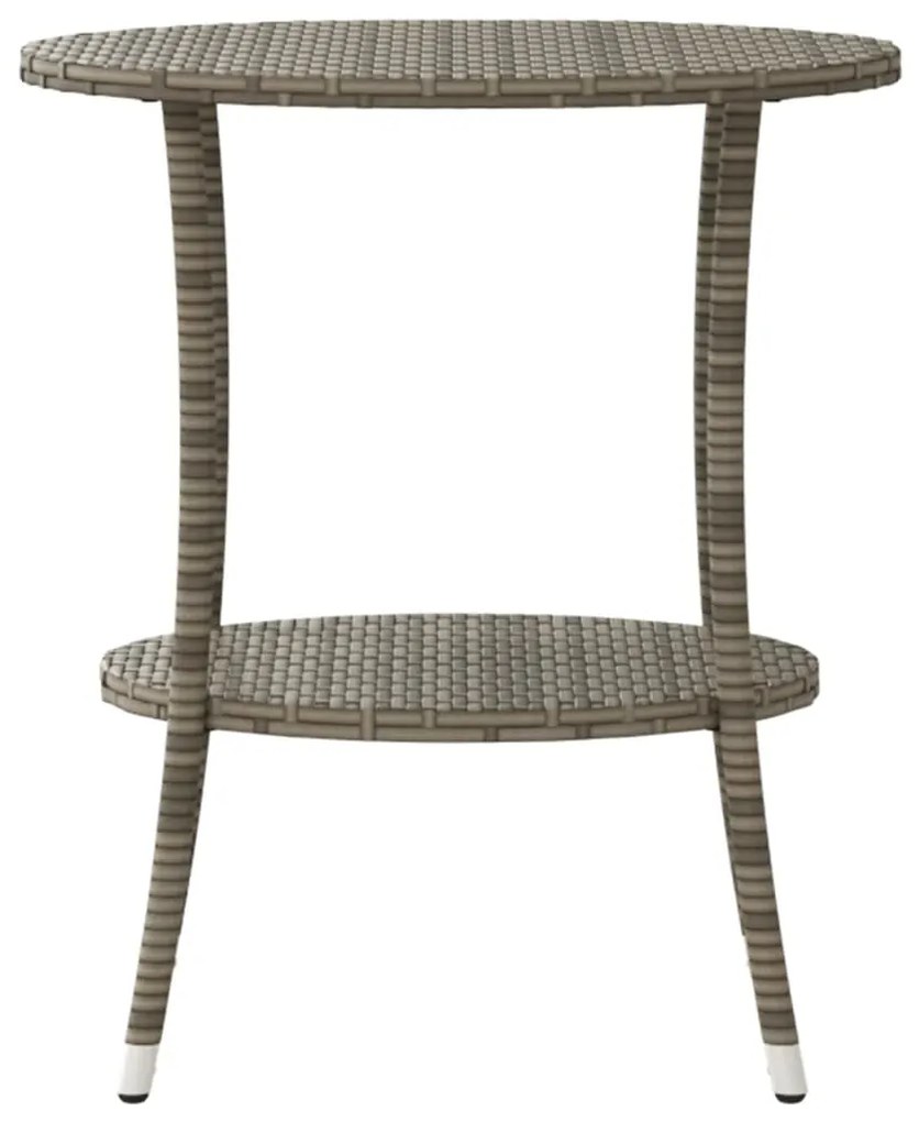 Cadeiras jardim reclináveis 2 pcs com mesa vime PE cinzento