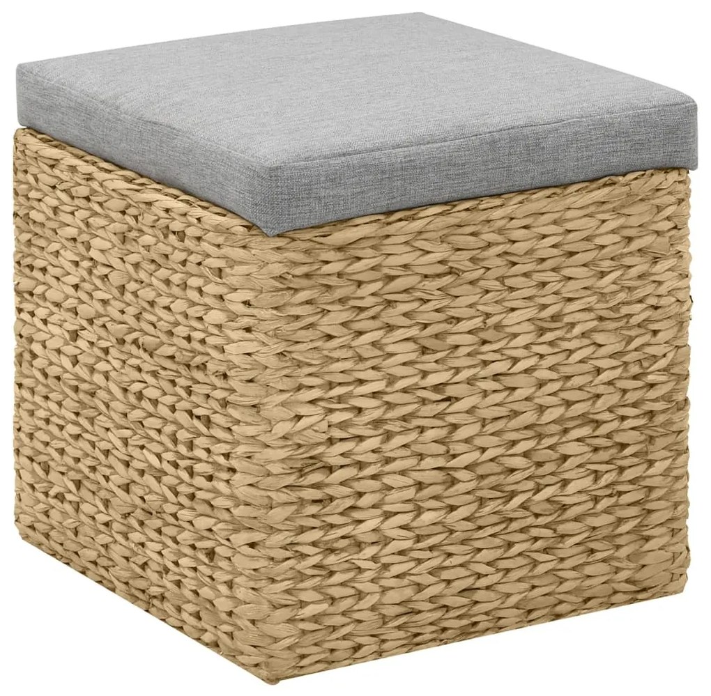 Conjunto de otomanos 2 pcs erva marinha cinzento