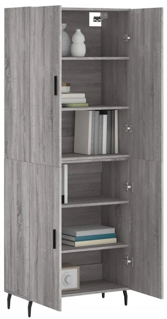 Armário alto 69,5x34x180 cm derivados de madeira sonoma cinza
