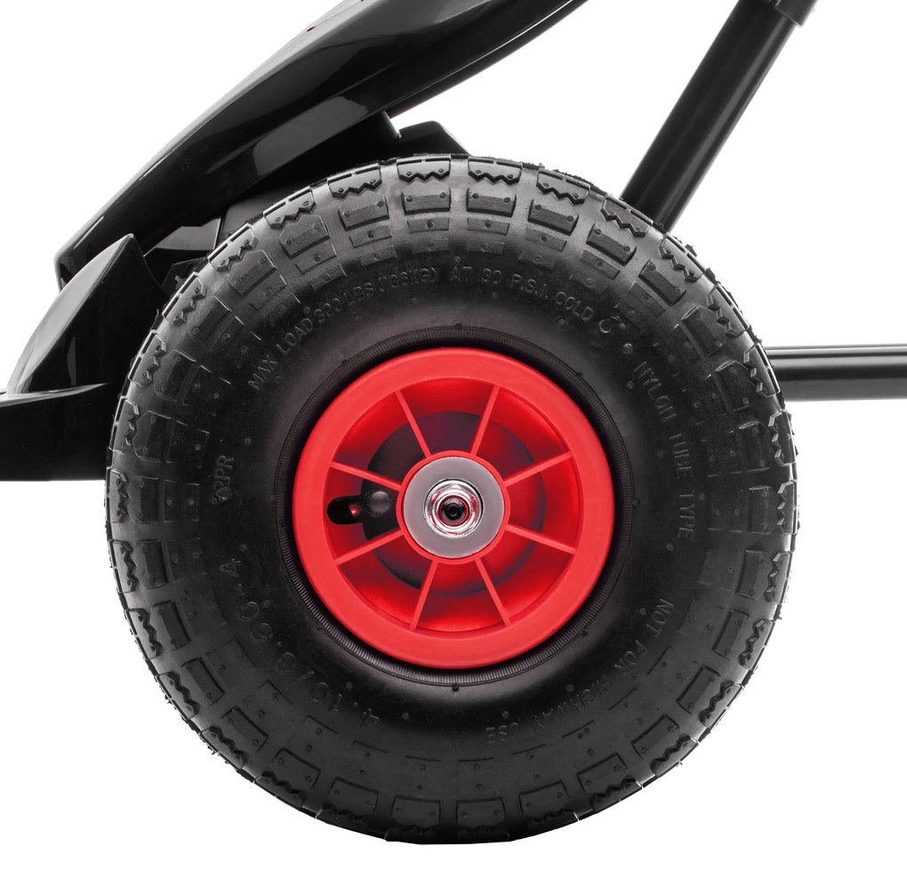 HOMCOM Kart a Pedais para Crianças 5-12 Anos Kart a Pedais Infantil com Assento Ajustável Pneus Insufláveis Amortecimento e Travão de Mão Carga Máx. 50kg 121x58x61cm Vermelho