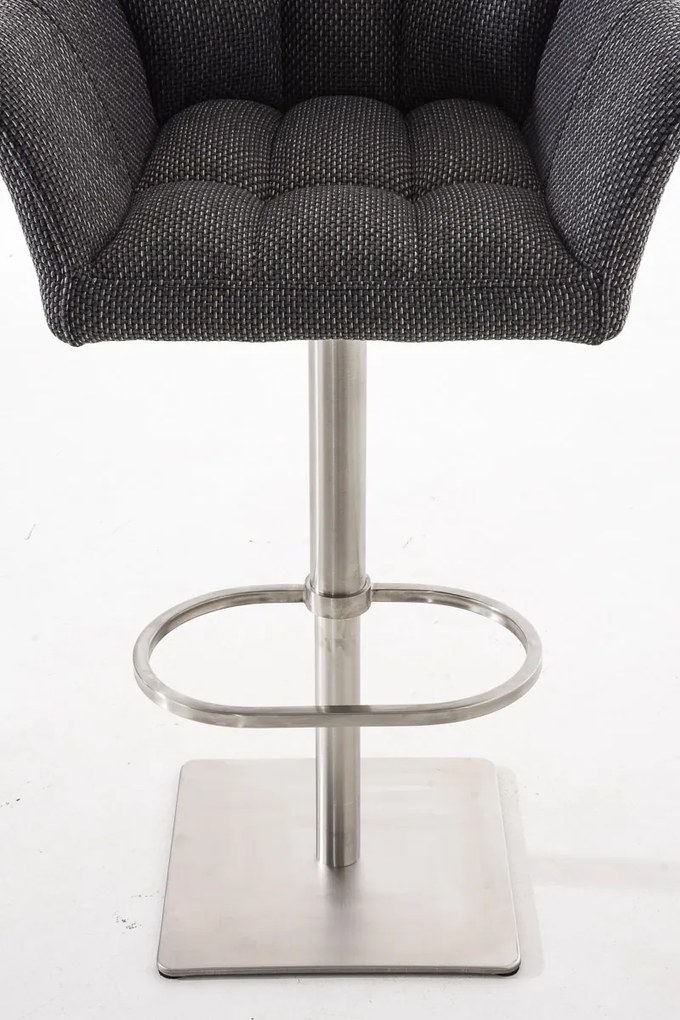 Banco de bar Damaso em tecido 64 x 88-113 x 45 cm Cinzento titânio