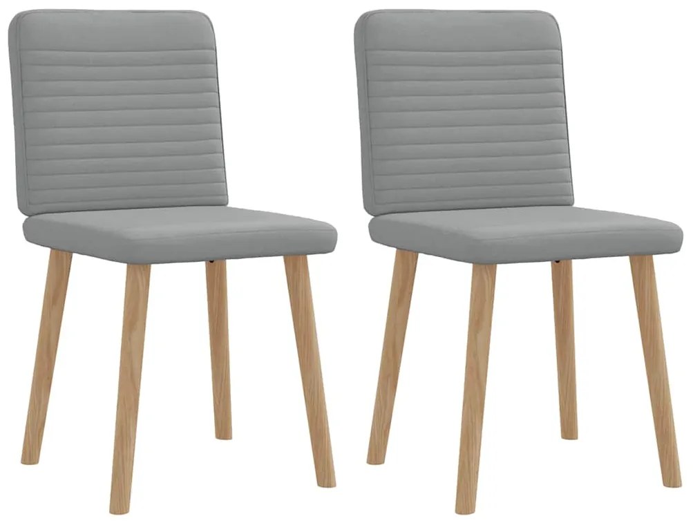 Cadeiras de jantar 2 pcs tecido cinzento-claro
