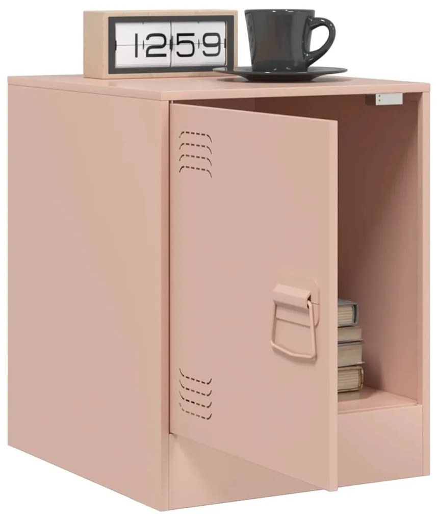 Mesa de cabeceira 34,5x39x44 cm aço rosa