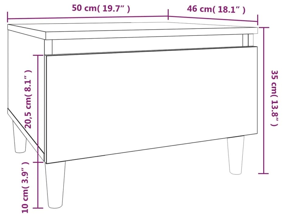 Mesa de apoio 50x46x35 cm derivados de madeira cinzento sonoma