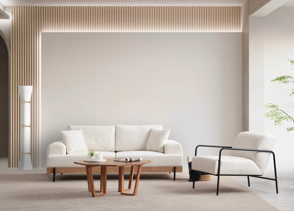 Sofá de 3 Lugares Eti – Branco – 220 cm x 98 cm x 78 cm