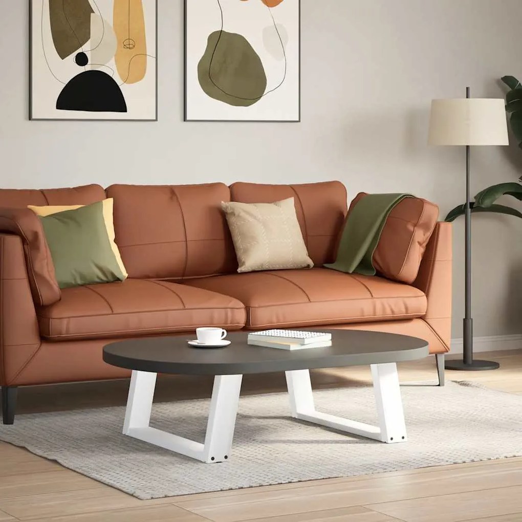 Pés para mesa de centro em formato de U, 2 peças, branco, 70x(30-31) c