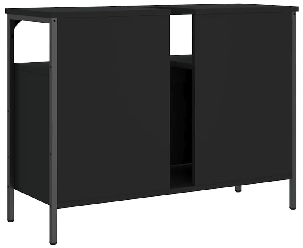 Móvel para lavatório 80x30x60 cm derivados de madeira preto