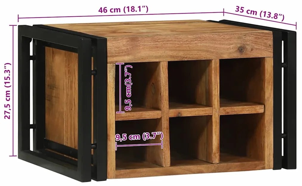 Aparador de Vinho 46x35x27.5 cm de Madeira de Acácia Sólida