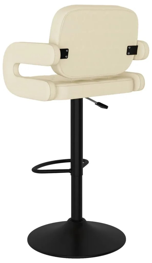 Bancos de bar 2 pcs tecido cor creme