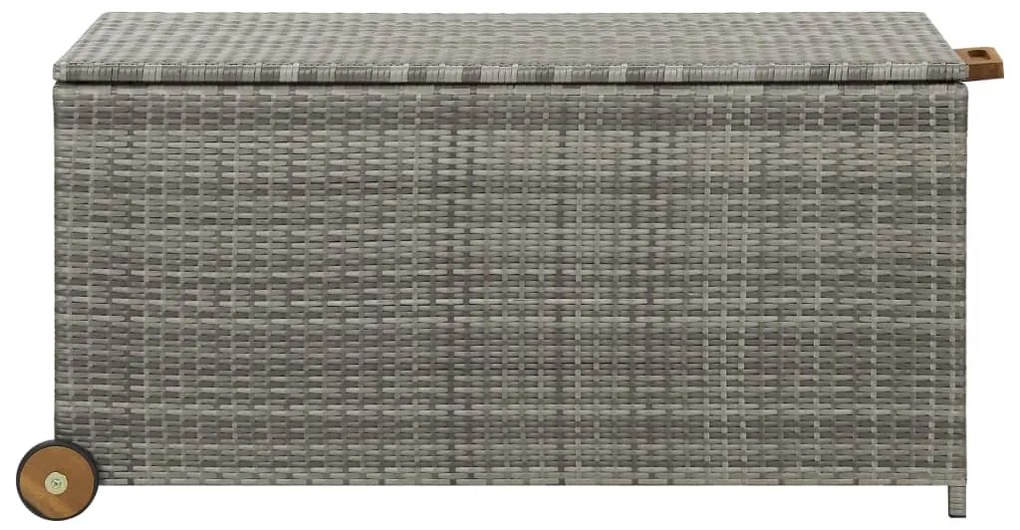 Caixa de arrumação p/ jardim 120x65x61 cm vime PE cinza-claro