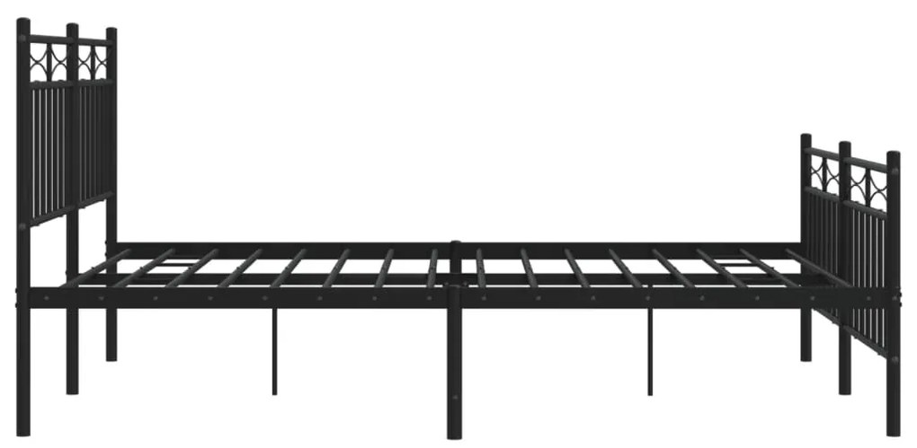 Estrutura de cama com cabeceira e pés 140x200 cm metal preto