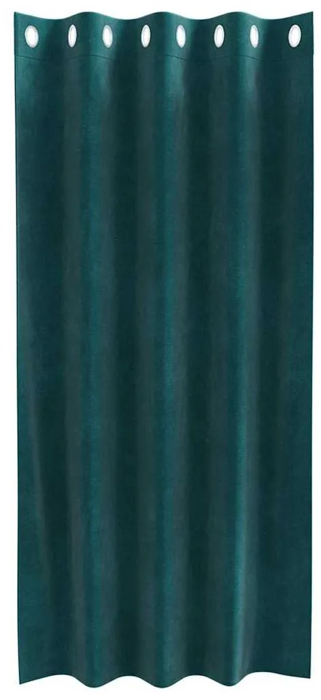 Cortinas Blackout vidaXL com Ilhós 2 pcs Verde Escuro Veludo