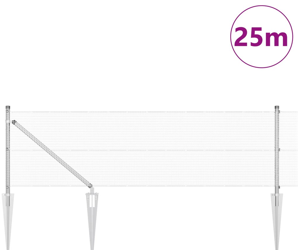 Conjunto de Postes para Cerca Conjunto de 2 Aço galvanizado