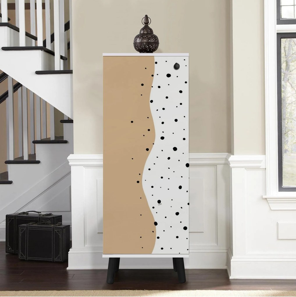 Sapateira Vegas – Branco/Preto – 50 cm x 135 cm x 38 cm