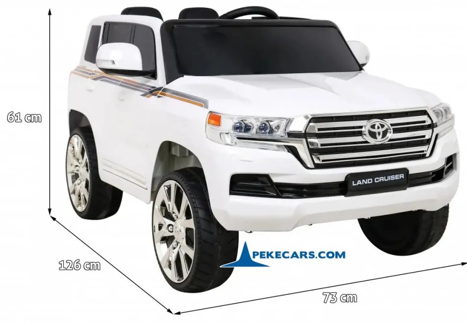 Carro eletrico crianças Toyota Land Cruiser 12V 2.4G Branco