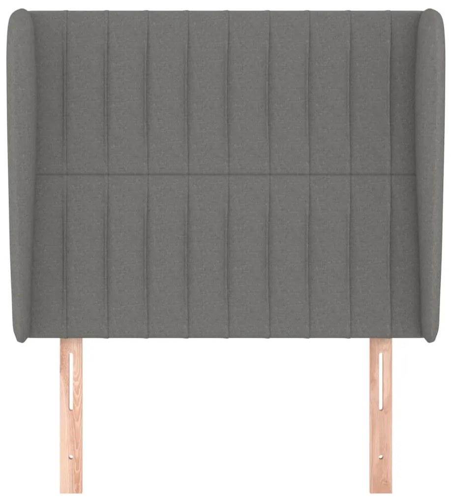 Cabeceira cama c/ abas tecido 103x23x118/128 cm cinzento-escuro