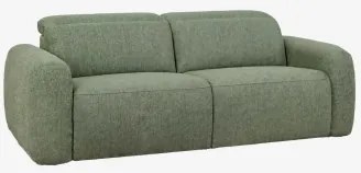 Sofá De 2 Lugares Reclinável E Elétrico Estofado Peggy Bouclé Verde Sálvia - Sklum