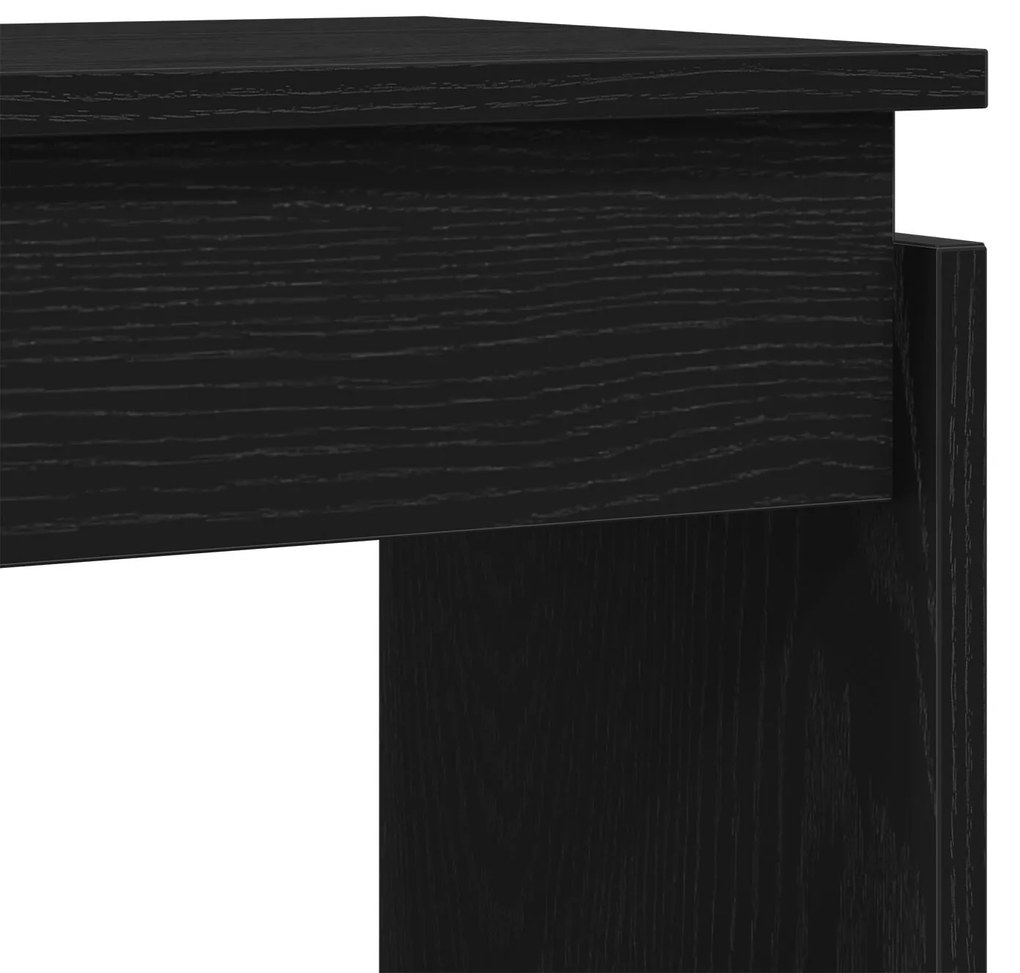 Mesa de Consola vidaXL Preta em Carvalho 80x30x80 cm em Madeira de Eng